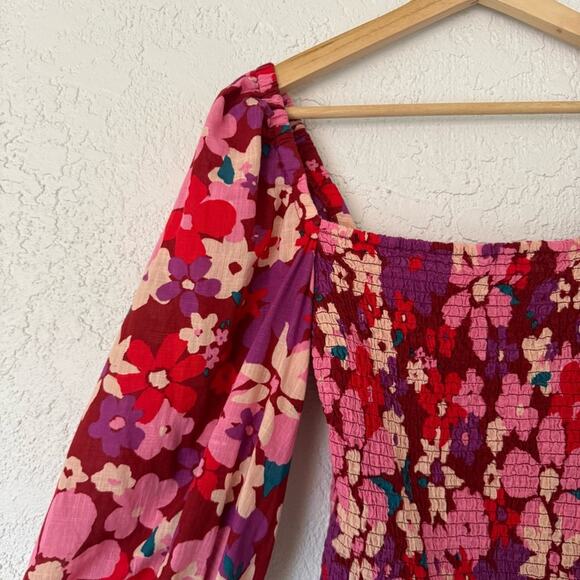 Free People Ariana Printed Top long sleeves cuffed in Party Combo - Picture 5 of 8